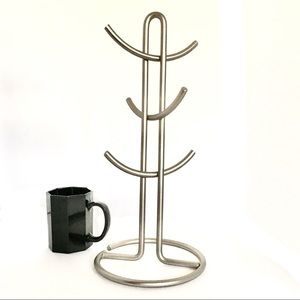 Euro style silver metal 6 mug tree